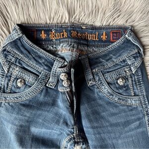 Rock Revival Women's Denim Trousers with Embellished Pockets